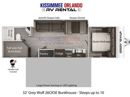 2020 Forest River Gray Wolf 26CKSE Travel Trailer for rent in Orlando, FL