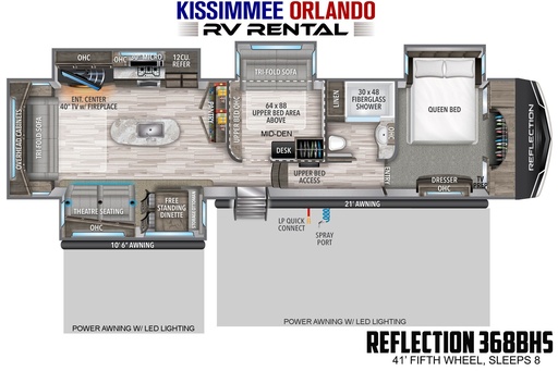 2020 Grand Design REFLECTION 368BHS Fifth Wheel for rent in Orlando, FL