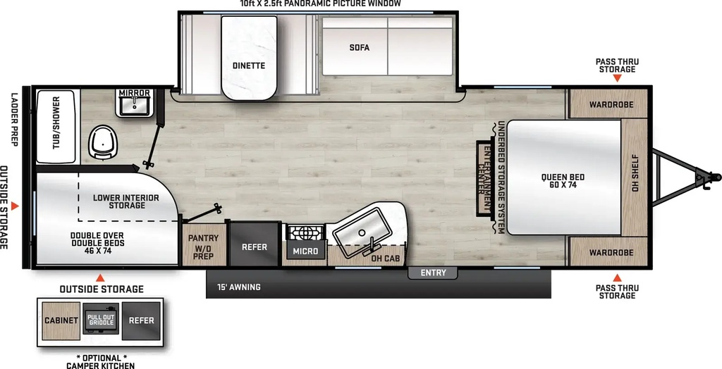2026-Aurora-Light-26BHS-Aurora Light Travel Trailers-Web-Floorplan-Large312068.jpg - 2026 Forest River Travel Trailer rental photo 7