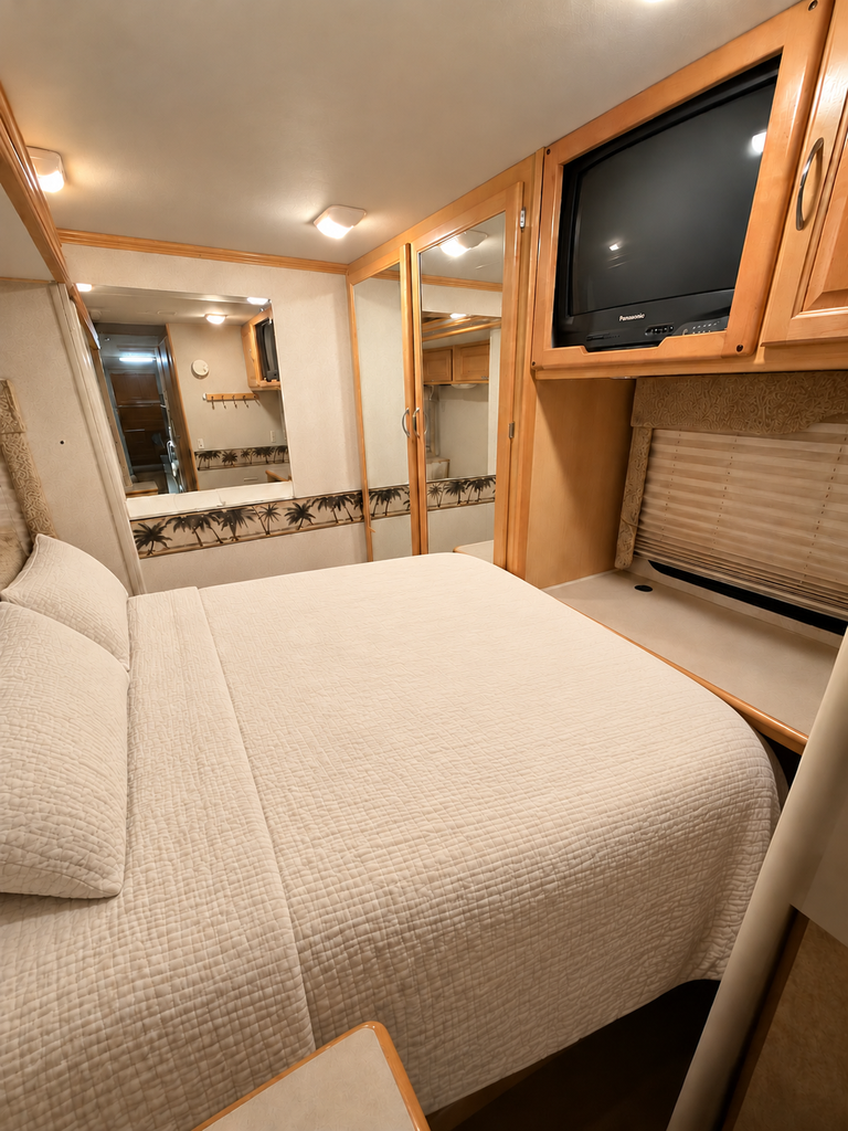 RV Bedroom with Extended Bed.png - 2004 Fleet Wood Class A Motorhome rental photo 3