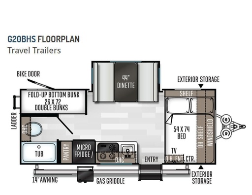 2020 Forest River Rockwood Geo Pro 20BHS Travel Trailer for rent in Fort Worth, TX