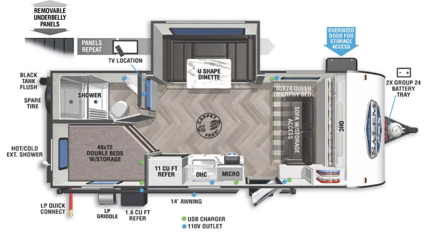 2022 Forest River Salem Cruise Lite 178Bhsk Travel Trailer for rent in Portland, OR - RVnGO