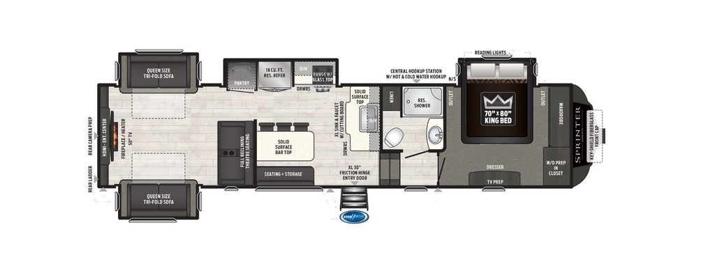 2020 Keystone Rv Sprinter 3531FWDEN Fifth Wheel for rent in Orange Park, FL - RVnGO